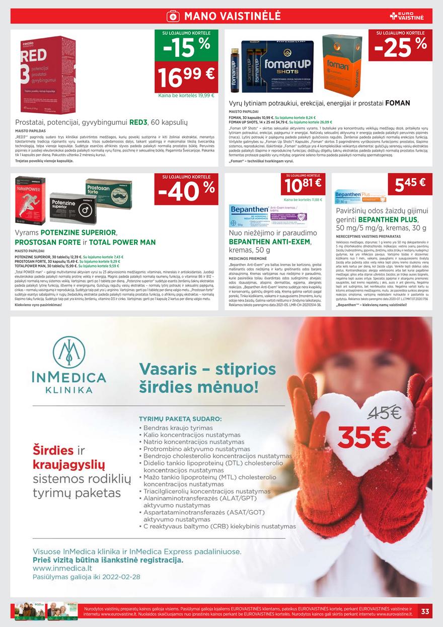 Euro vaistinė leidinys akcijos nuo 
  2022-02-01 iki 
  2022-02-28 | Leidinukas.lt puslapis 33
