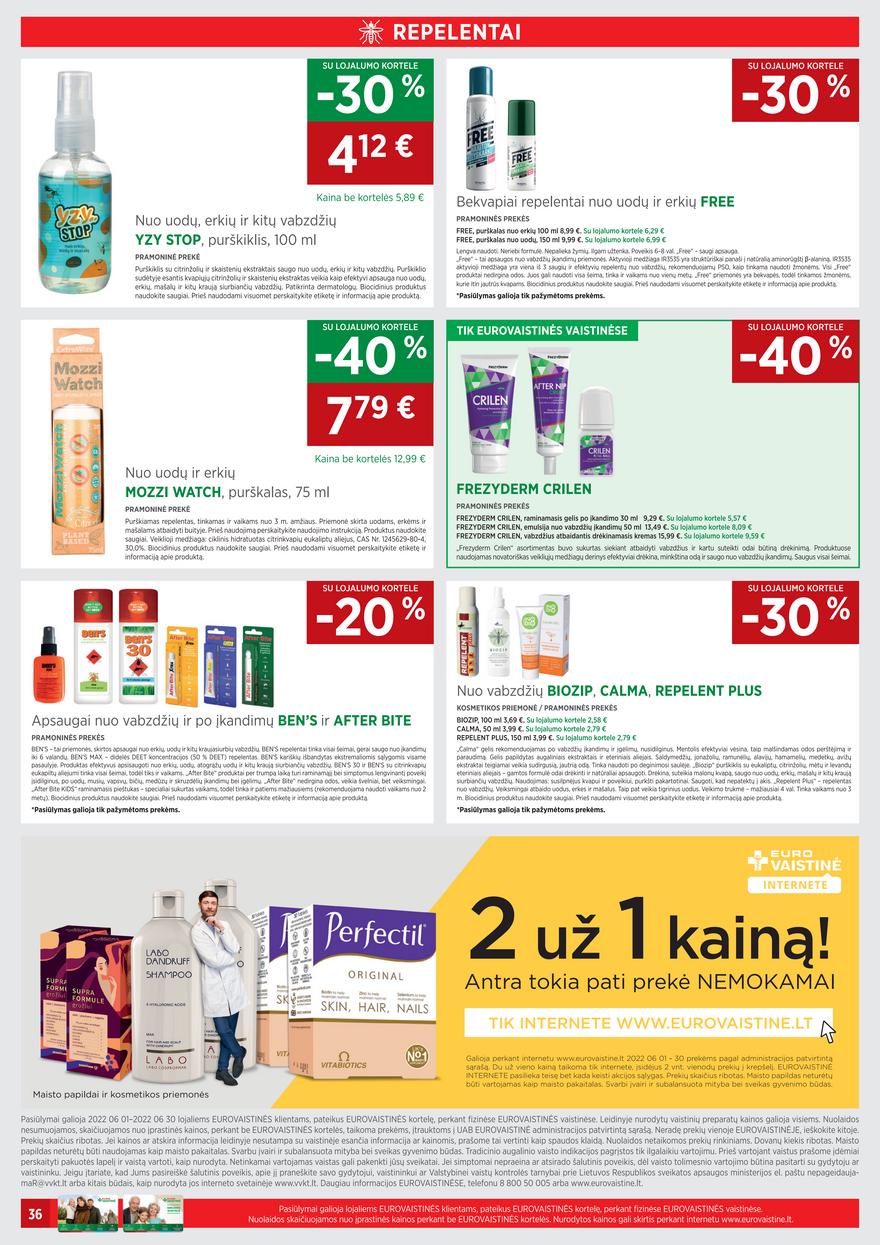 Euro vaistinė leidinys akcijos nuo 
  2022-06-01 iki 
  2022-06-30 | Leidinukas.lt puslapis 36