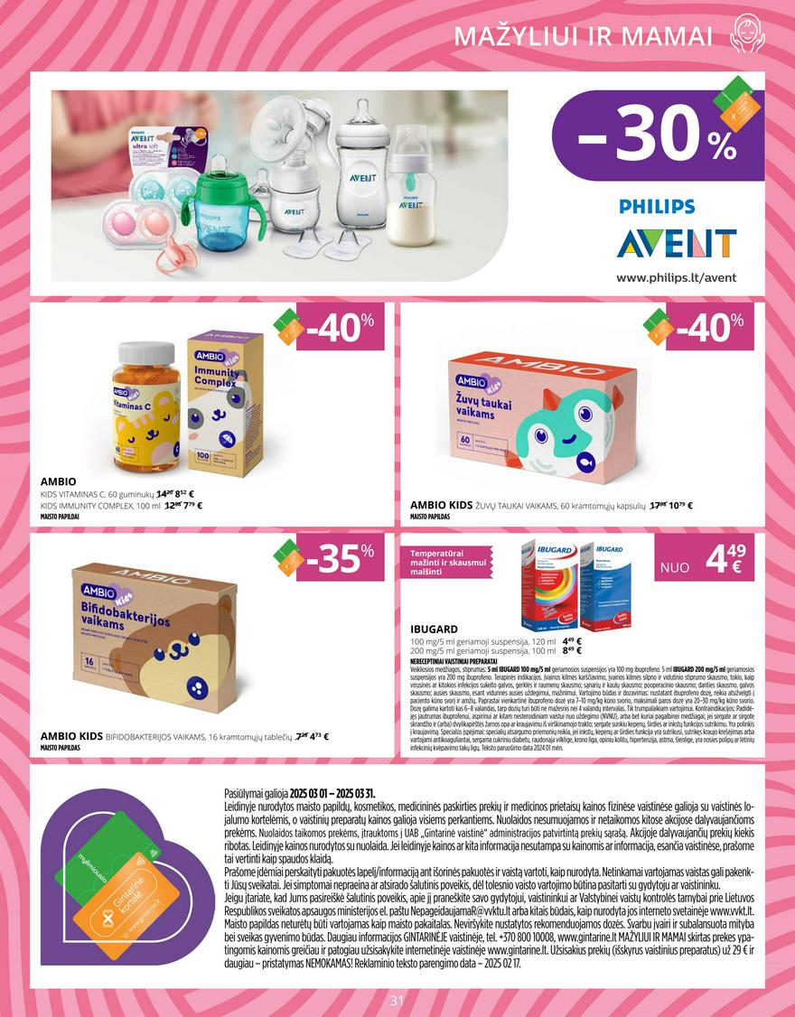 Gintarinės vaistinės leidinys akcijos nuo 
  2025-03-01 iki 
  2025-03-31 | Leidinukas.lt puslapis 31
