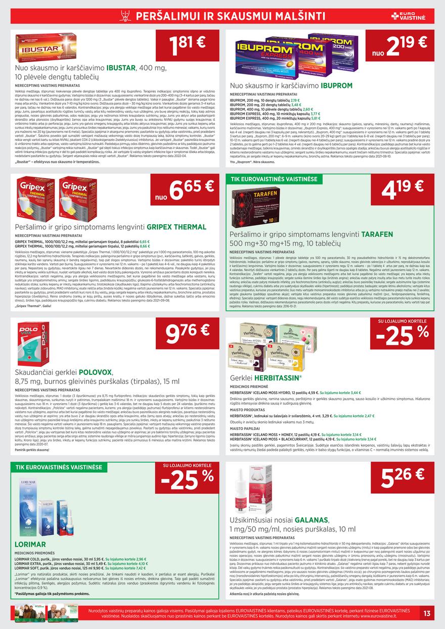 Euro vaistinė leidinys akcijos nuo 
  2022-08-01 iki 
  2022-08-31 | Leidinukas.lt puslapis 13