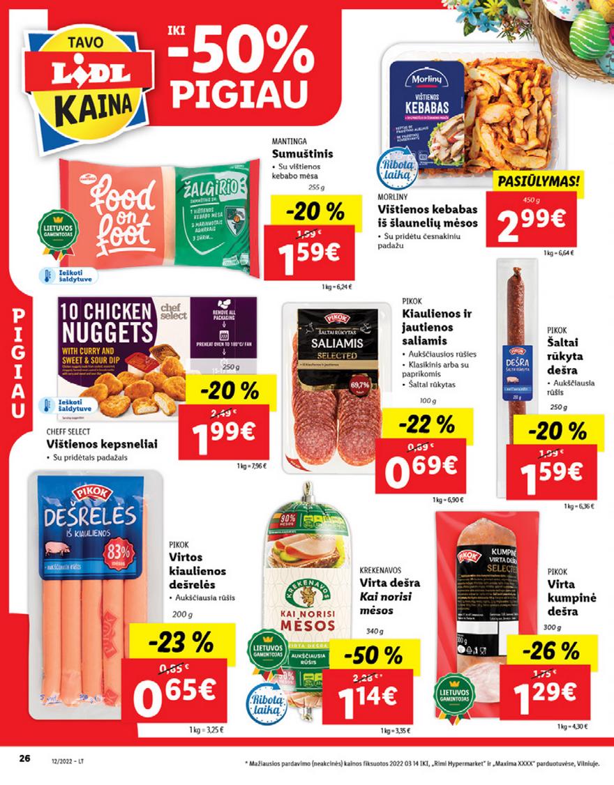 Lidl maisto prekių pasiūlymai akcijos nuo 
  2022-03-21 iki 
  2022-03-27 | Leidinukas.lt puslapis 26