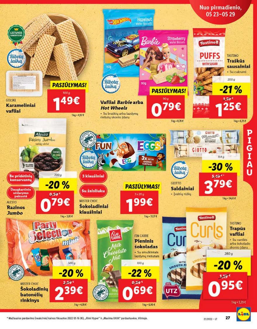 Lidl maisto prekių pasiūlymai akcijos nuo 
  2022-05-23 iki 
  2022-05-29 | Leidinukas.lt puslapis 27