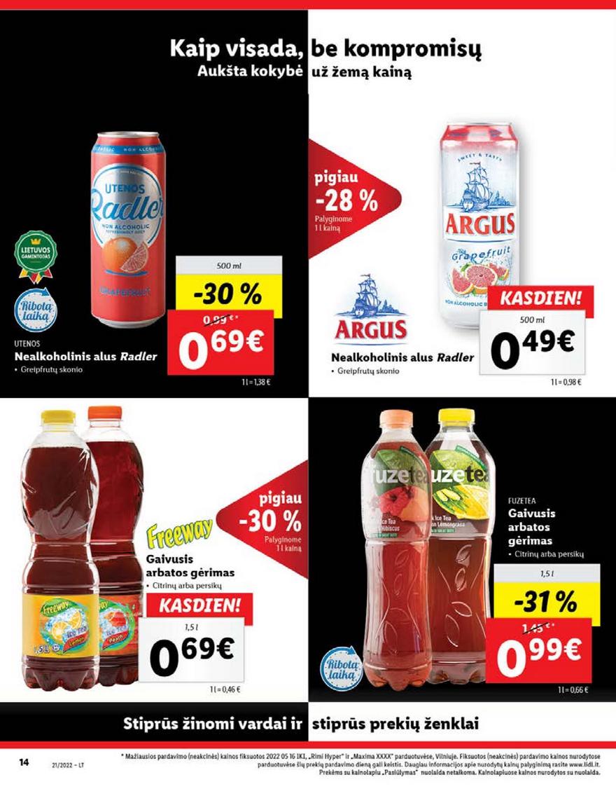 Lidl maisto prekių pasiūlymai akcijos nuo 
  2022-05-23 iki 
  2022-05-29 | Leidinukas.lt puslapis 14
