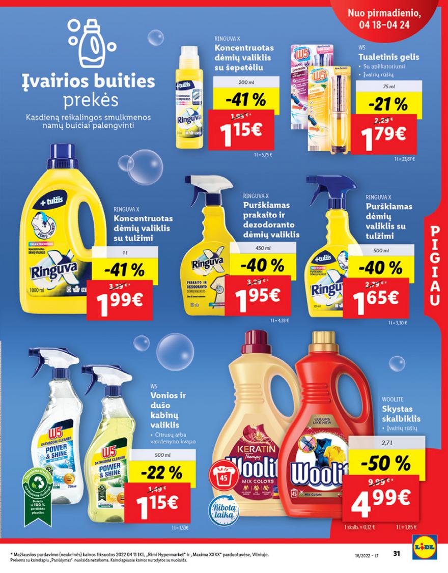 Lidl maisto prekių pasiūlymai akcijos nuo 
  2022-04-18 iki 
  2022-04-24 | Leidinukas.lt puslapis 31