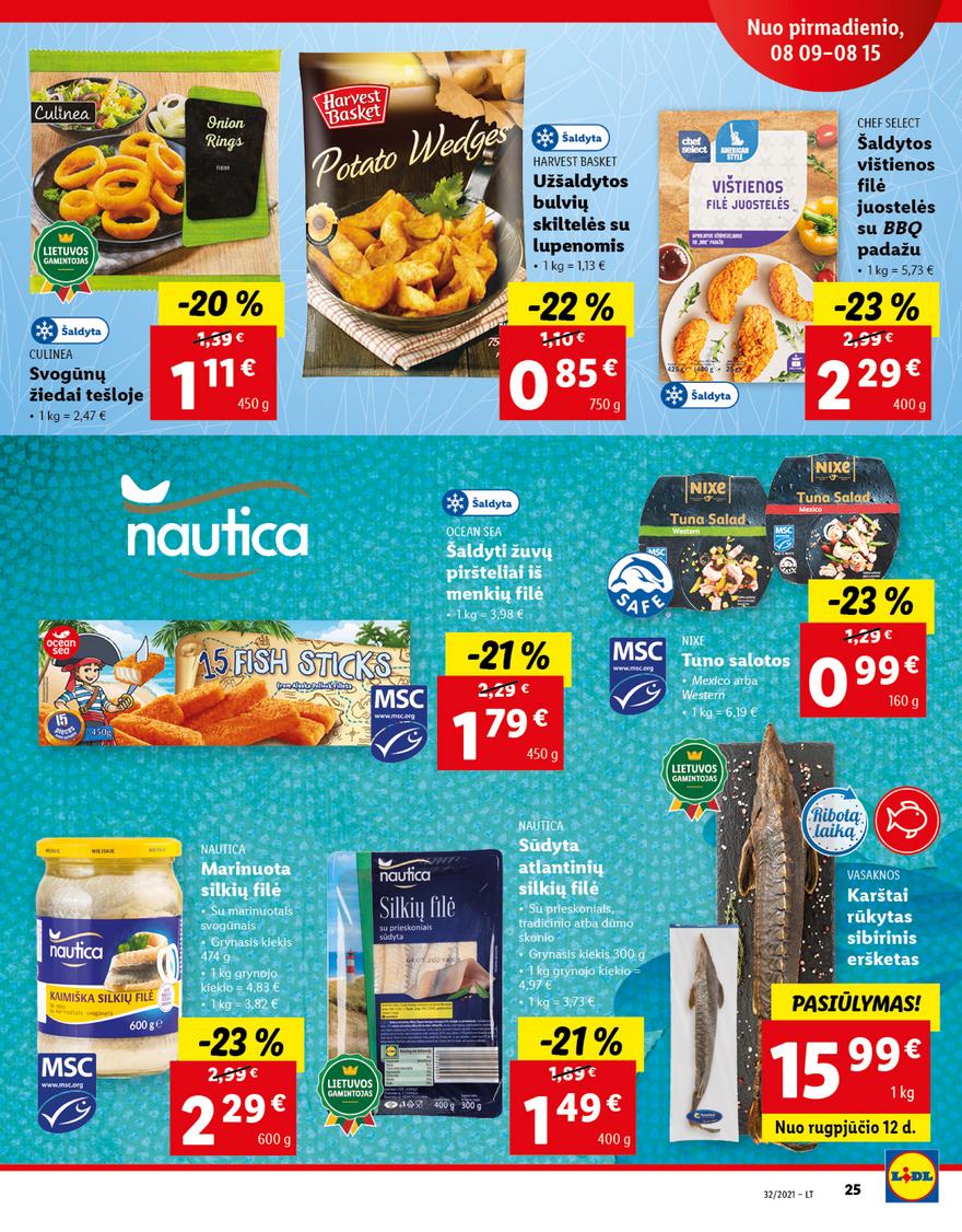 Lidl maisto prekių pasiūlymai akcijos nuo 
  2021-08-09 iki 
  2021-08-15 | Leidinukas.lt puslapis 25