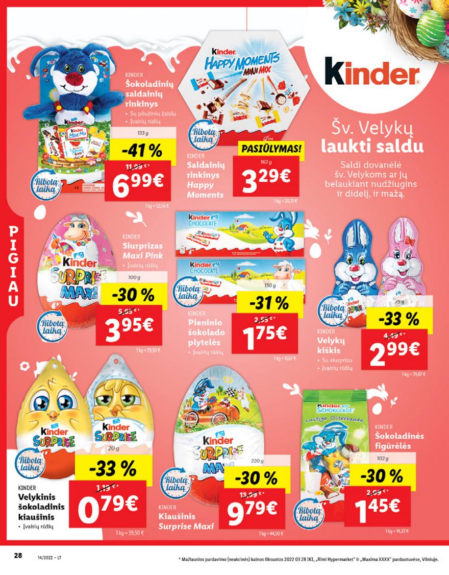 Lidl maisto prekių pasiūlymai akcijos nuo 
  2022-04-04 iki 
  2022-04-10 | Leidinukas.lt puslapis 28
