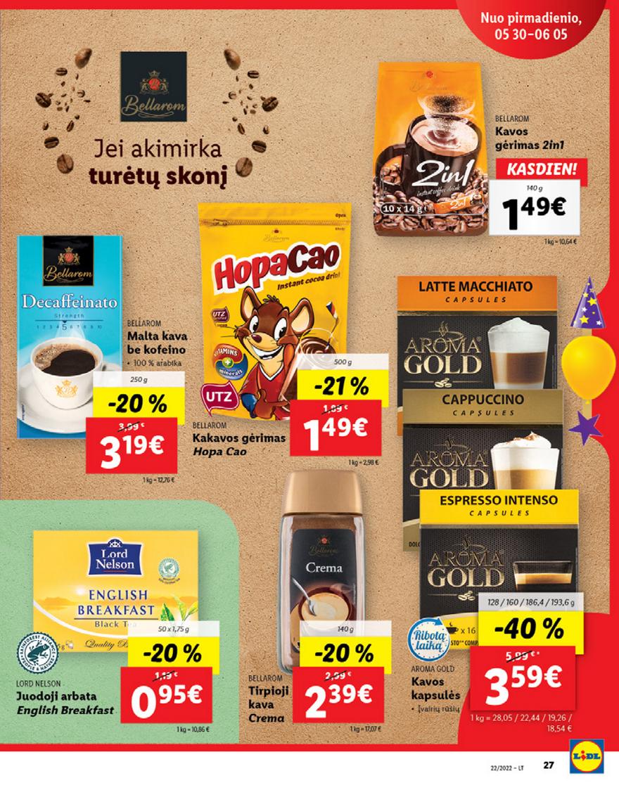 Lidl maisto prekių pasiūlymai akcijos nuo 
  2022-05-30 iki 
  2022-06-05 | Leidinukas.lt puslapis 27