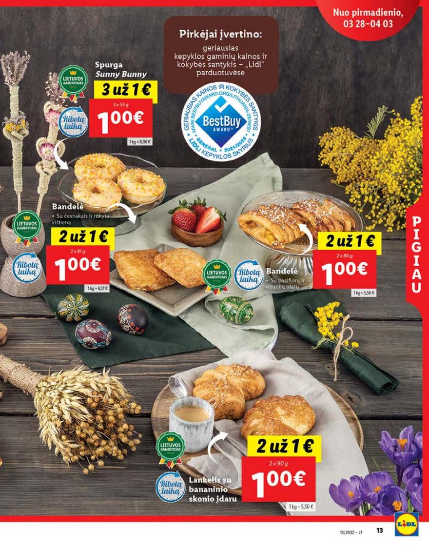 Lidl maisto prekių pasiūlymai akcijos nuo 
  2022-03-28 iki 
  2022-04-03 | Leidinukas.lt puslapis 13