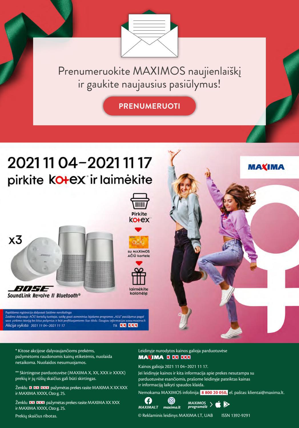 Maxima Grožio mugė akcijos nuo 
  2021-11-04 iki 
  2021-11-17 | Leidinukas.lt puslapis 60