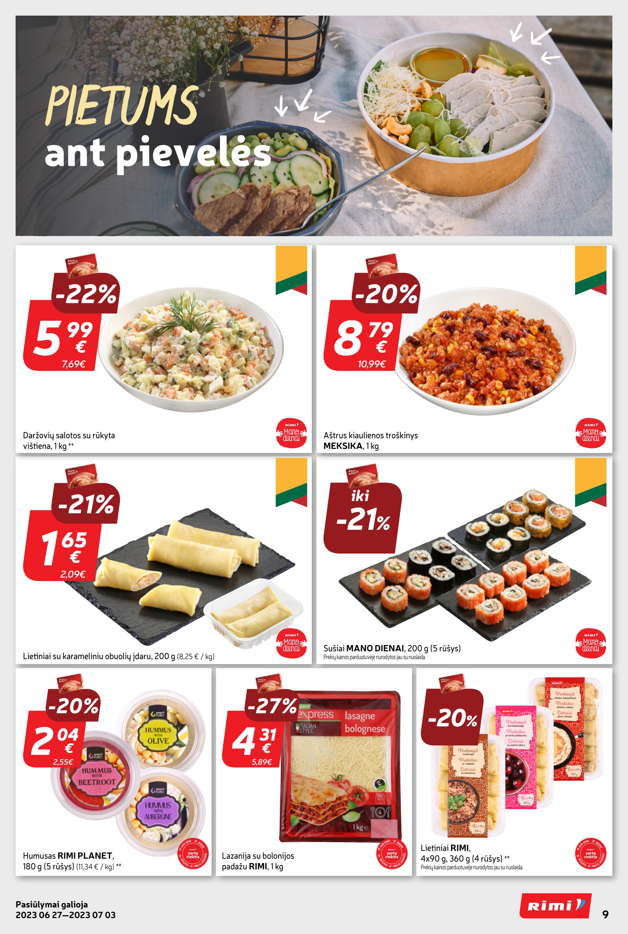 Rimi savaitinis leidinys akcijos nuo 
  2023-06-27 iki 
  2023-07-03 | Leidinukas.lt puslapis 9