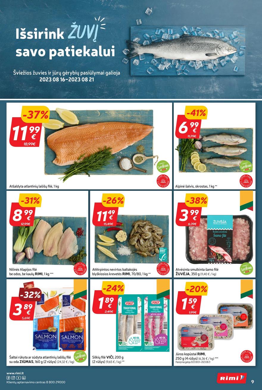Rimi savaitinis leidinys akcijos nuo 
  2023-08-15 iki 
  2023-08-21 | Leidinukas.lt puslapis 9