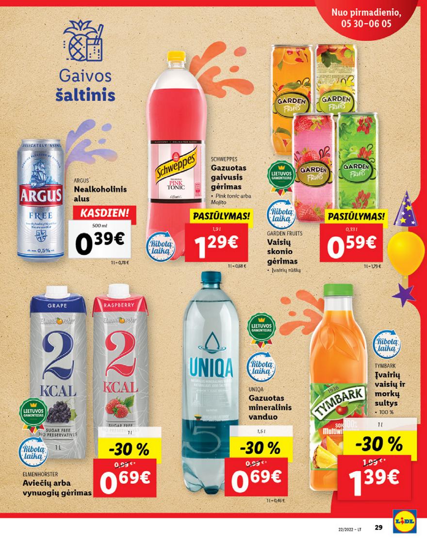 Lidl maisto prekių pasiūlymai akcijos nuo 
  2022-05-30 iki 
  2022-06-05 | Leidinukas.lt puslapis 29