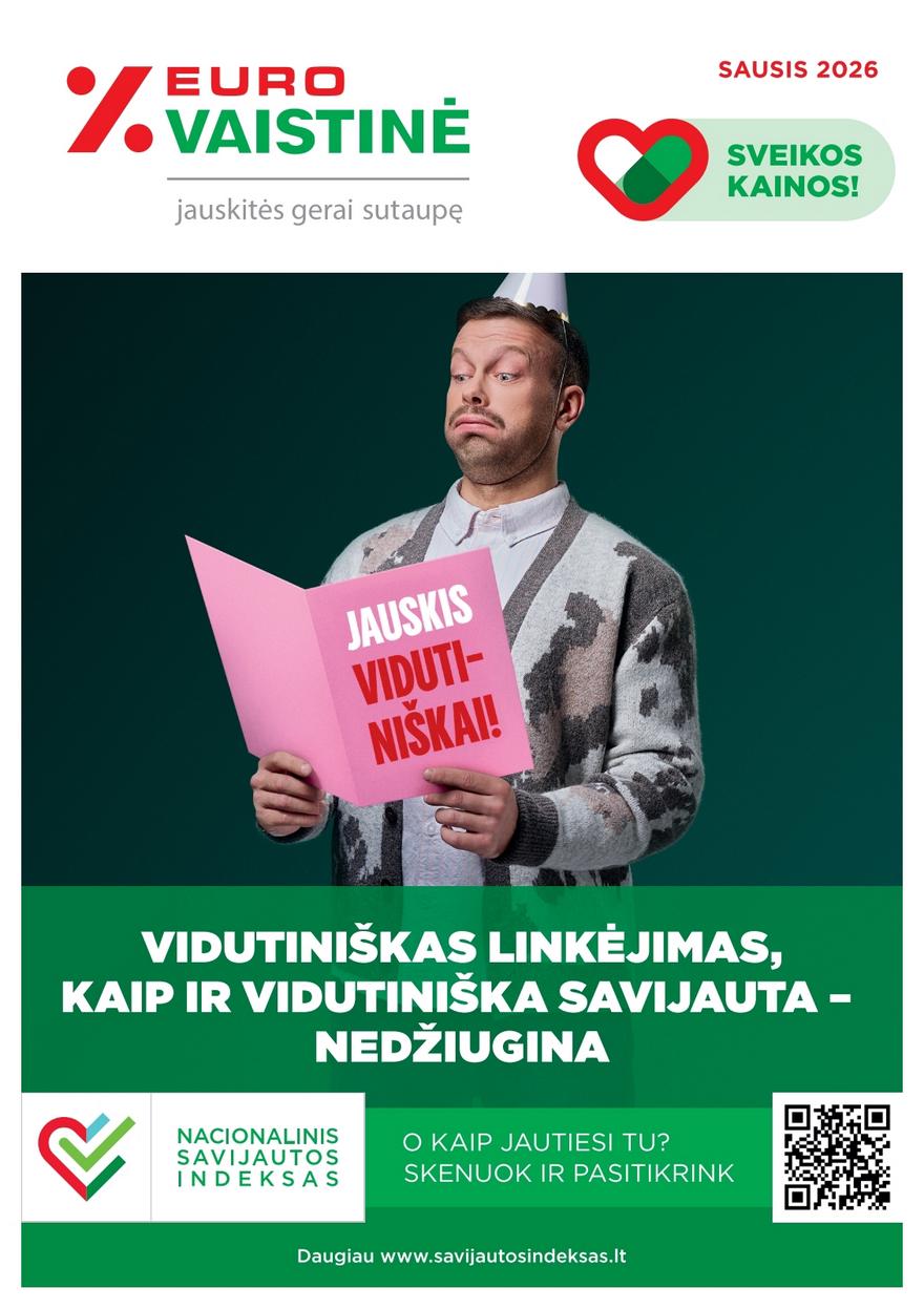 Euro vaistinė katalogas akcijos nuo 
  2026-01-01 iki 
  2026-01-31 | Leidinukas.lt puslapis 1