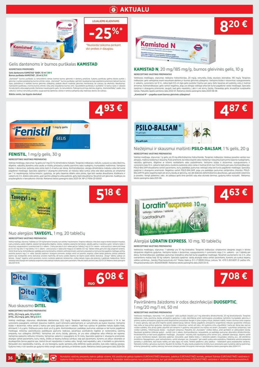 Euro vaistinė katalogas akcijos nuo 
  2025-05-01 iki 
  2025-05-31 | Leidinukas.lt puslapis 36