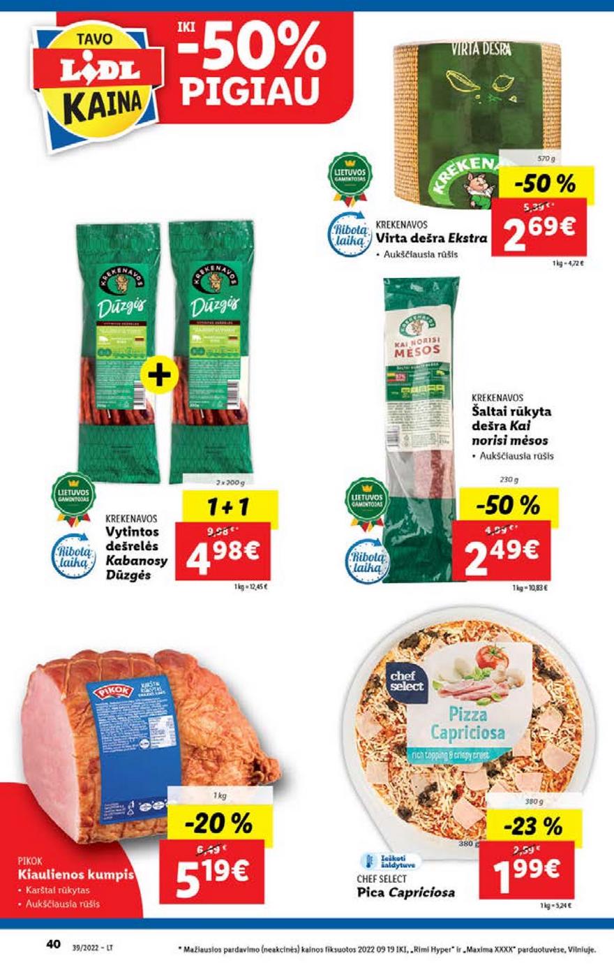 Lidl maisto prekių pasiūlymai akcijos nuo 
  2022-09-26 iki 
  2022-10-02 | Leidinukas.lt puslapis 40