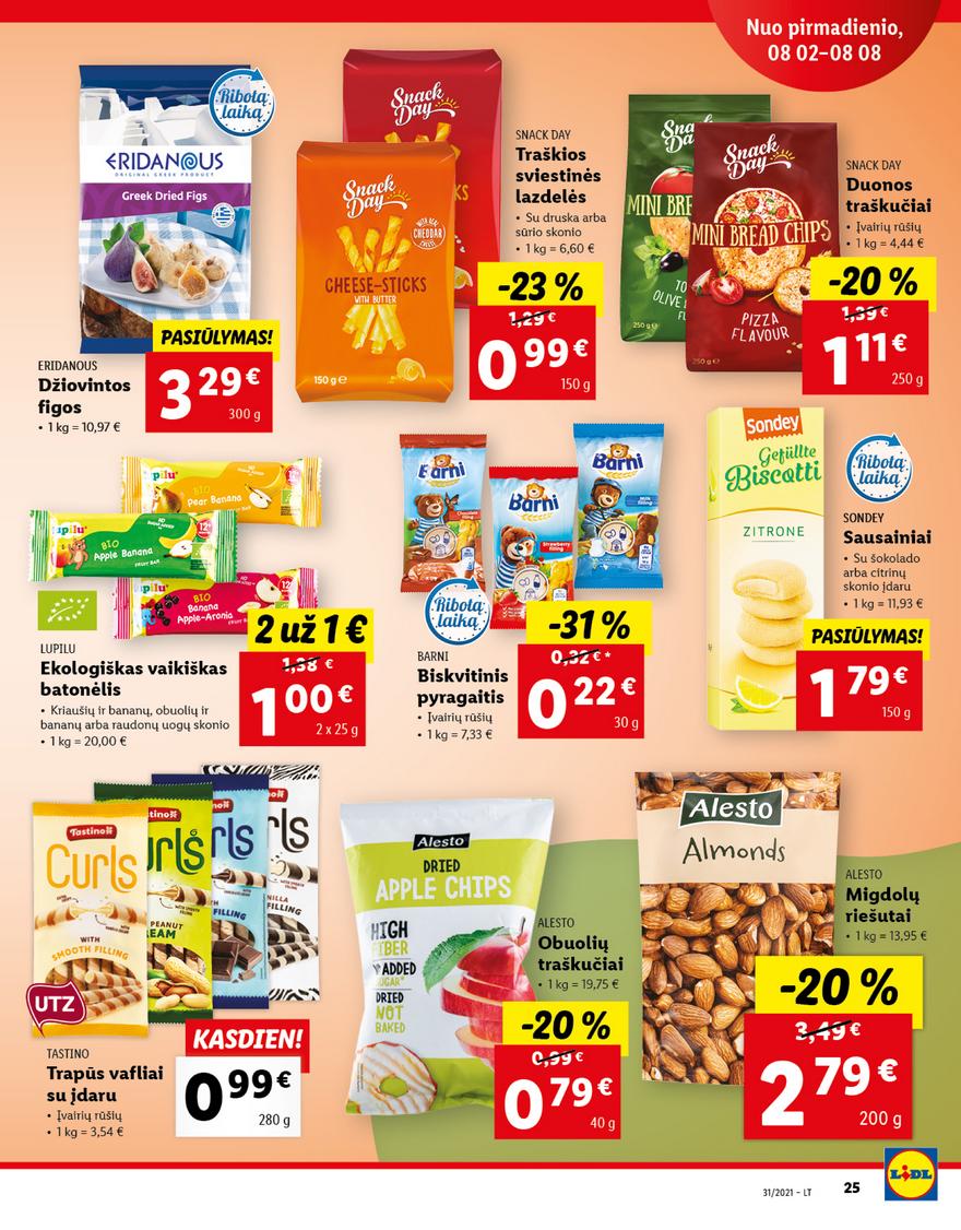 Lidl maisto prekių pasiūlymai akcijos nuo 
  2021-08-02 iki 
  2021-08-08 | Leidinukas.lt puslapis 25