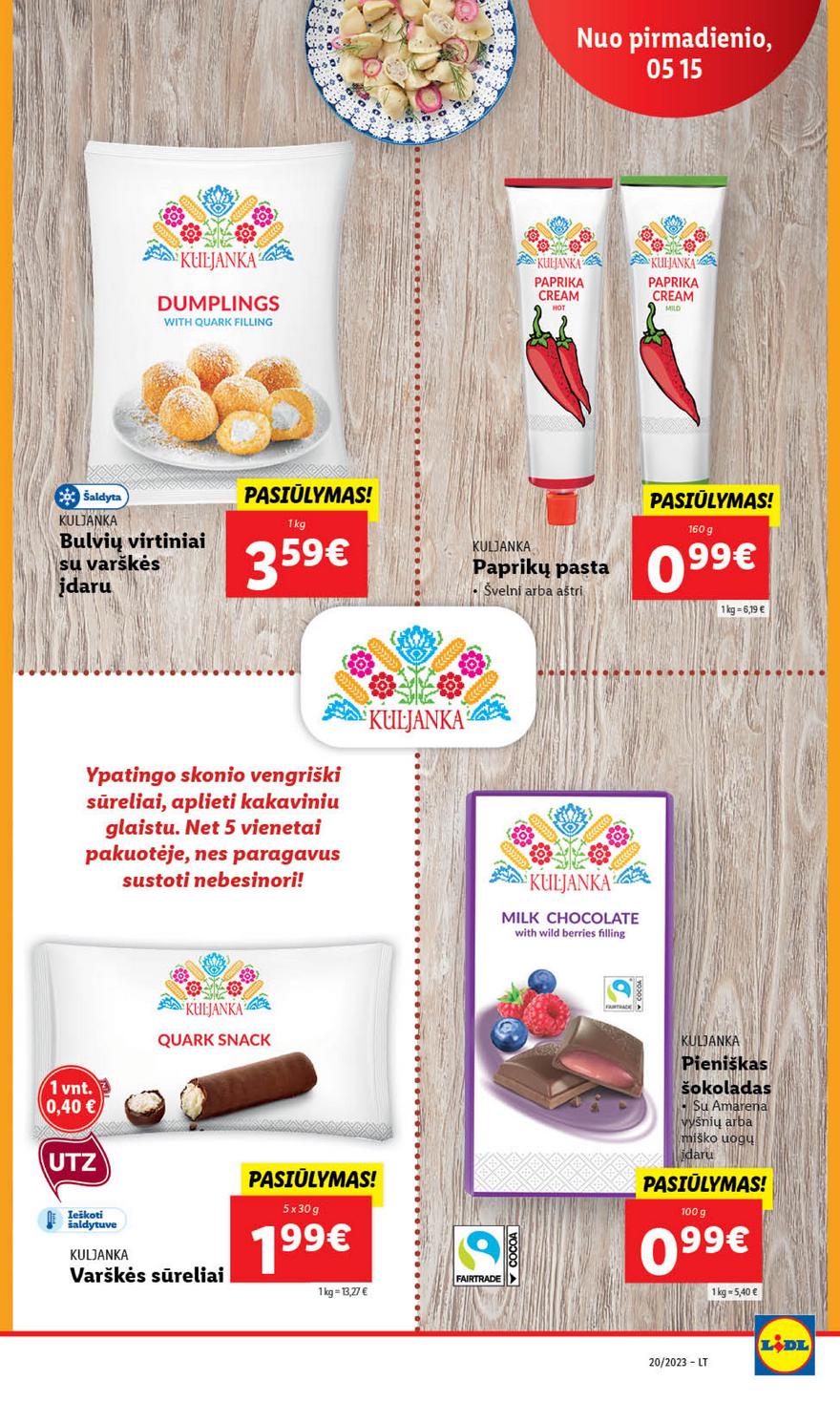 Lidl maisto prekių pasiūlymai akcijos nuo 
  2023-05-15 iki 
  2023-05-21 | Leidinukas.lt puslapis 25