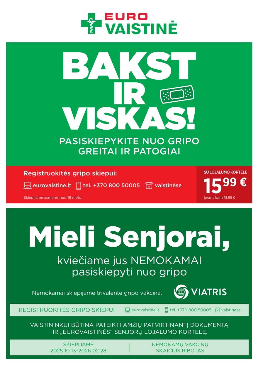 Euro vaistinė katalogas akcijos nuo 
  2025-11-01 iki 
  2025-11-30 | Leidinukas.lt puslapis 40