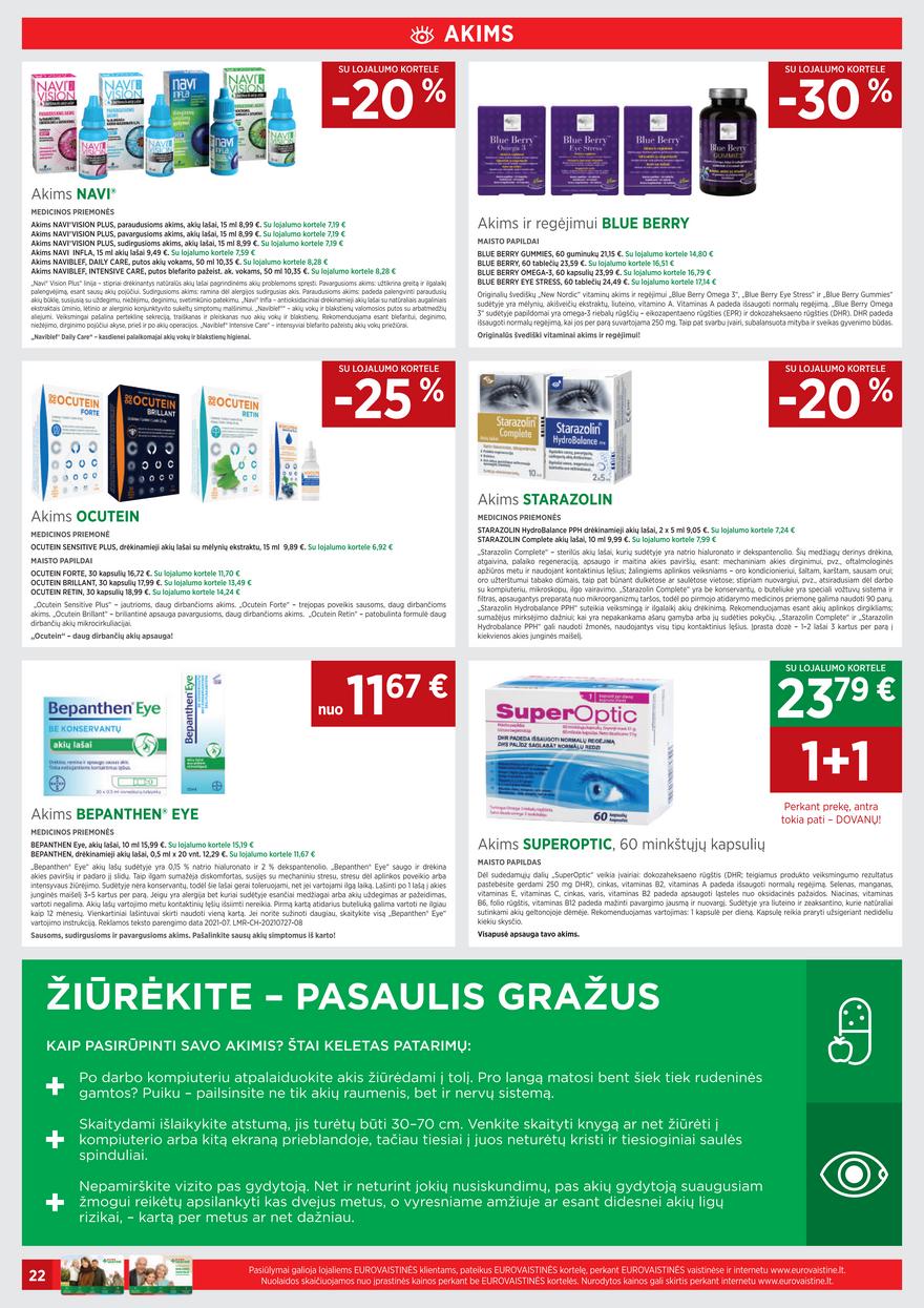 Euro vaistinė leidinys akcijos nuo 
  2021-10-01 iki 
  2021-11-03 | Leidinukas.lt puslapis 22