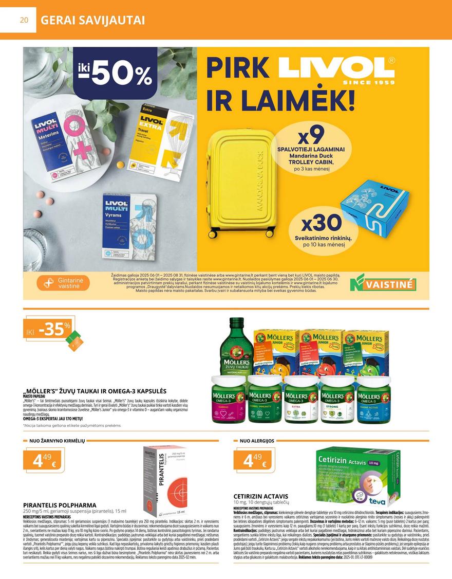 Gintarinės vaistinės leidinys akcijos nuo 
  2025-06-01 iki 
  2025-06-30 | Leidinukas.lt puslapis 20