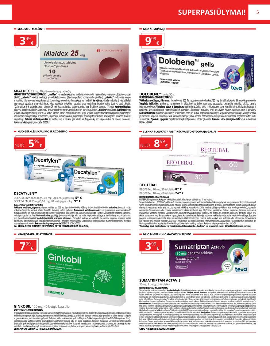 Gintarinės vaistinės leidinys akcijos nuo 
  2024-08-01 iki 
  2024-08-31 | Leidinukas.lt puslapis 5