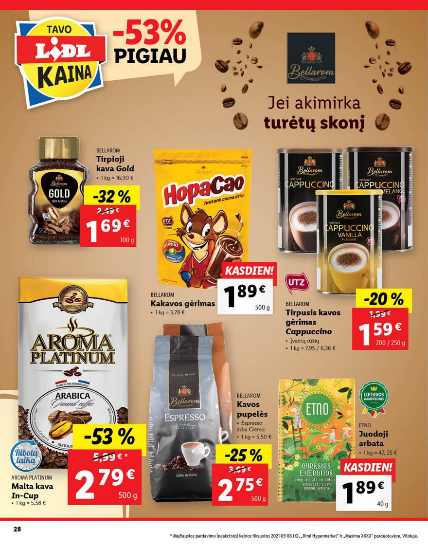 Lidl maisto prekių pasiūlymai akcijos nuo 
  2021-09-13 iki 
  2021-09-19 | Leidinukas.lt puslapis 28