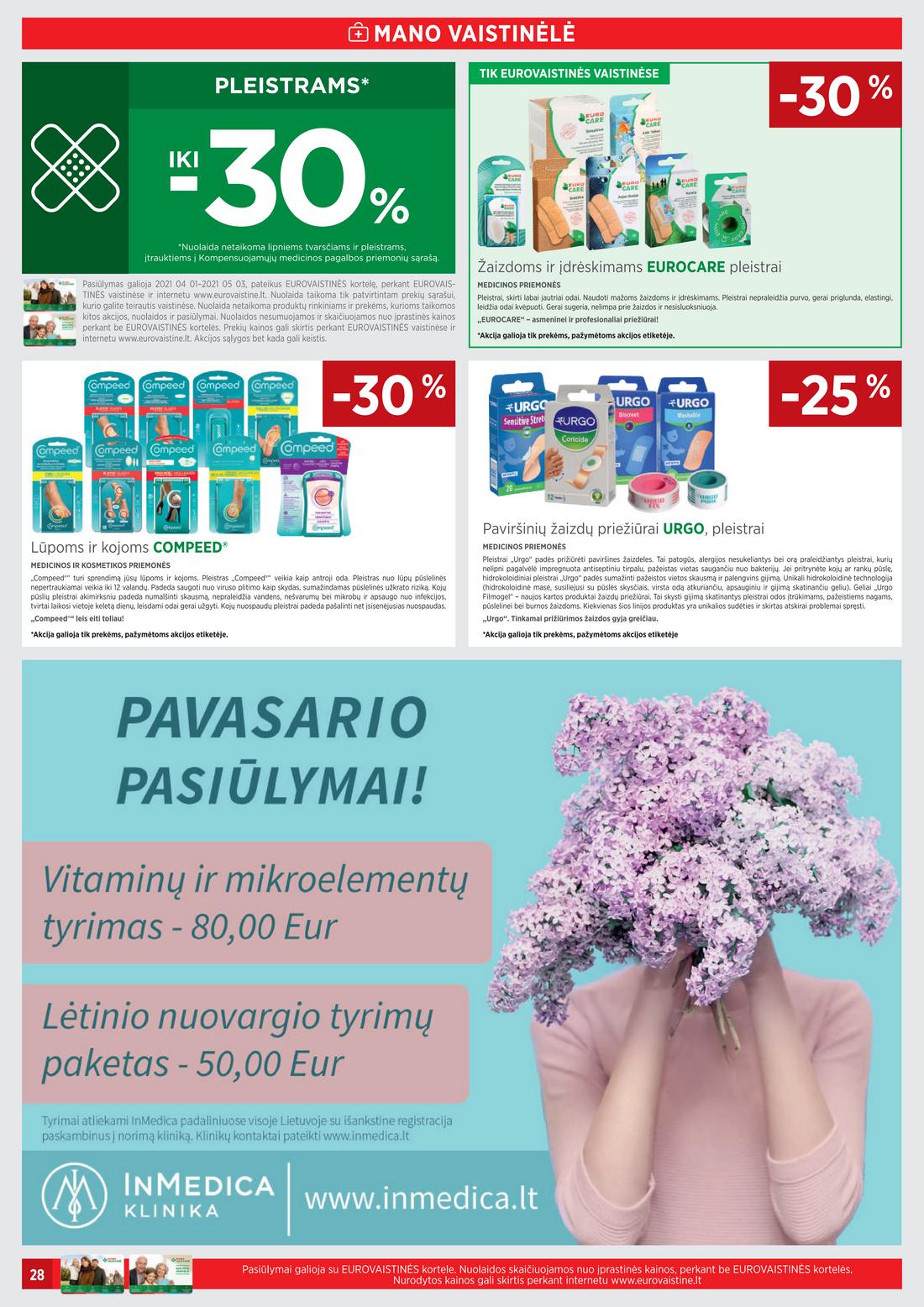 Euro vaistinė leidinys. akcijos nuo 
  2021-04-01 iki 
  2021-04-30 | Leidinukas.lt puslapis 28