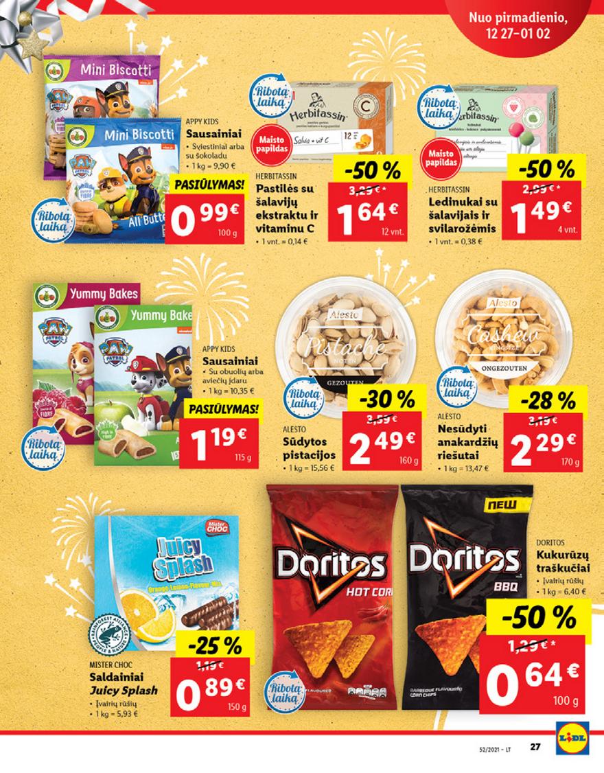 Lidl maisto prekių pasiūlymai akcijos nuo 
  2021-12-27 iki 
  2022-01-02 | Leidinukas.lt puslapis 27