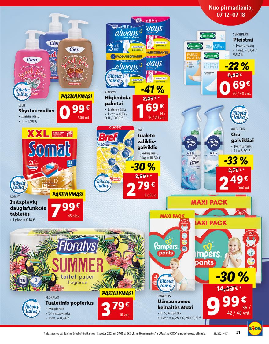 Lidl maisto prekių pasiūlymai akcijos nuo 
  2021-07-12 iki 
  2021-07-18 | Leidinukas.lt puslapis 31