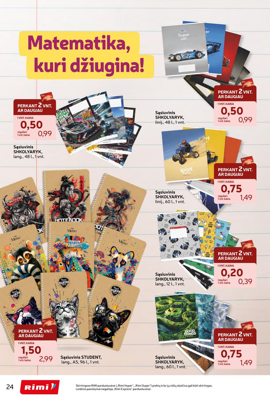 Rimi mokyklinis nuolaidų leidinys akcijos nuo 
  2026-07-28 iki 
  2026-09-07 | Leidinukas.lt puslapis 24
