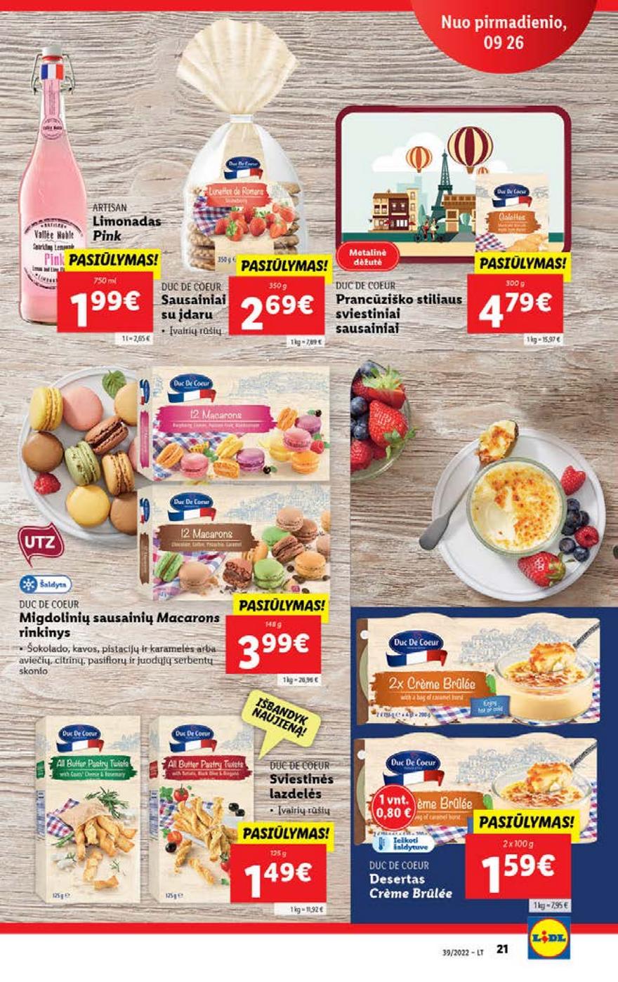 Lidl maisto prekių pasiūlymai akcijos nuo 
  2022-09-26 iki 
  2022-10-02 | Leidinukas.lt puslapis 21
