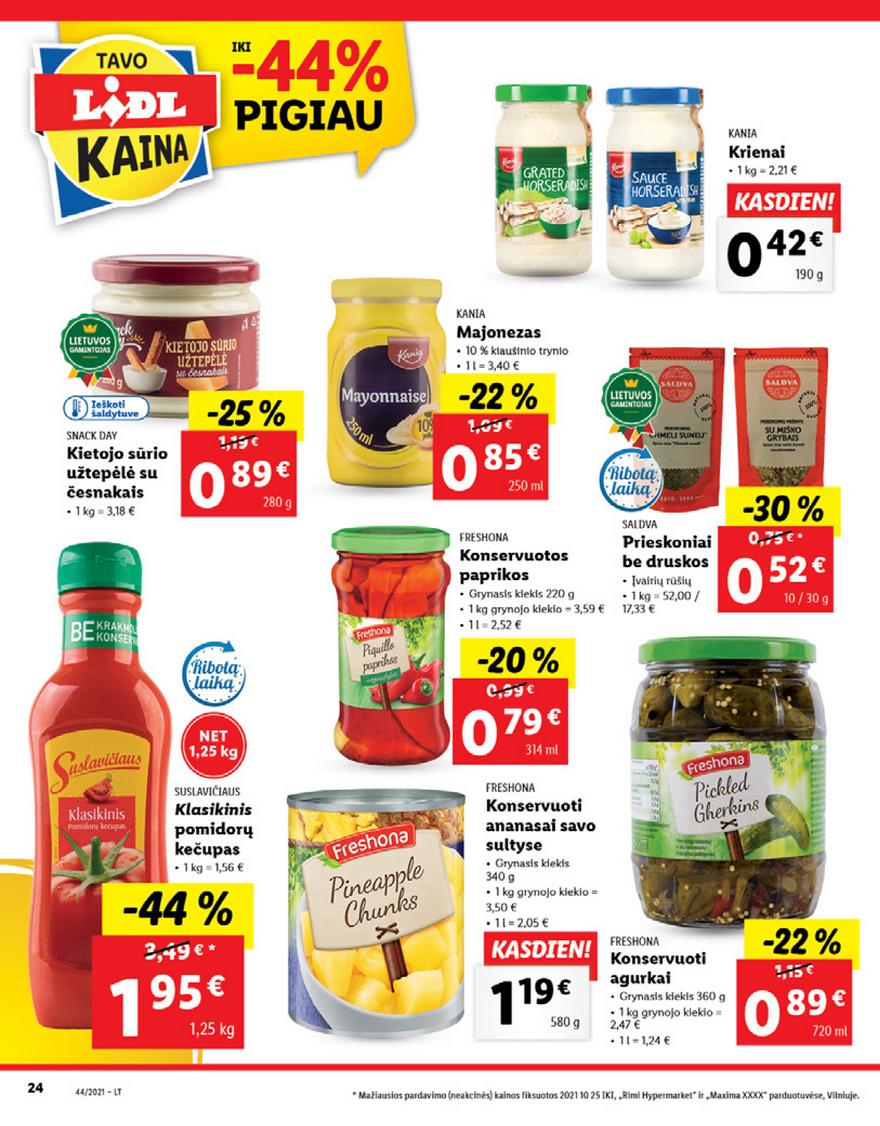 Lidl maisto prekių pasiūlymai akcijos nuo 
  2021-11-01 iki 
  2021-11-07 | Leidinukas.lt puslapis 24
