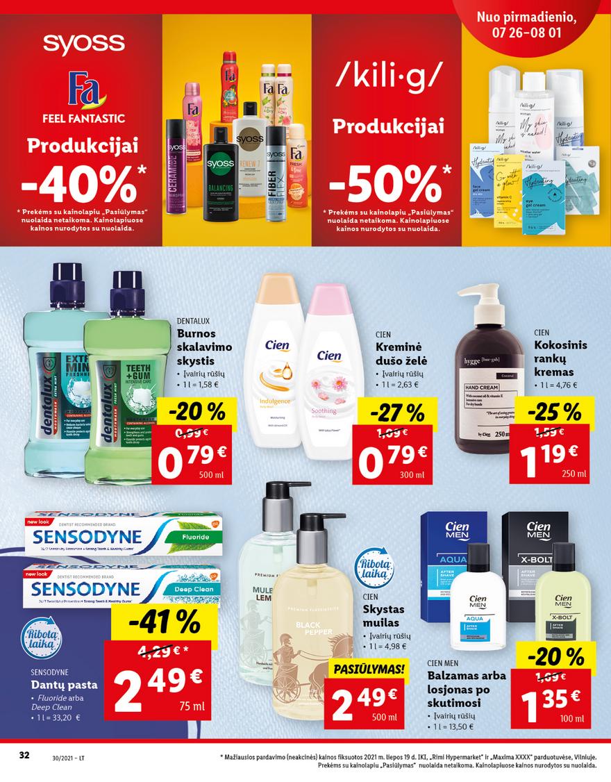 Lidl maisto prekių pasiūlymai akcijos nuo 
  2021-07-26 iki 
  2021-08-01 | Leidinukas.lt puslapis 32
