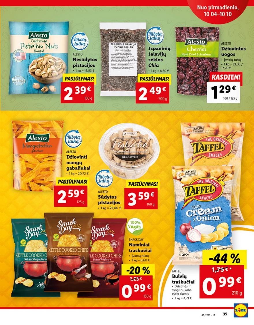 Lidl maisto prekių pasiūlymai akcijos nuo 
  2021-10-04 iki 
  2021-10-10 | Leidinukas.lt puslapis 35