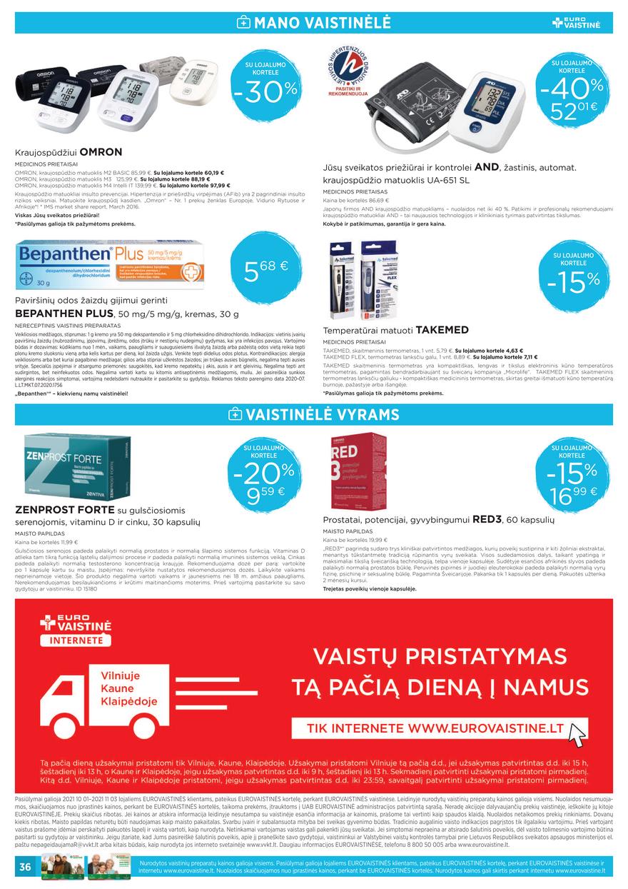 Euro vaistinė leidinys akcijos nuo 
  2021-10-01 iki 
  2021-11-03 | Leidinukas.lt puslapis 36