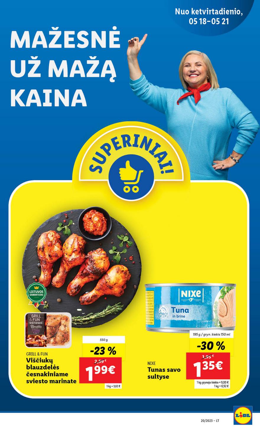 Lidl maisto prekių pasiūlymai akcijos nuo 
  2023-05-15 iki 
  2023-05-21 | Leidinukas.lt puslapis 53