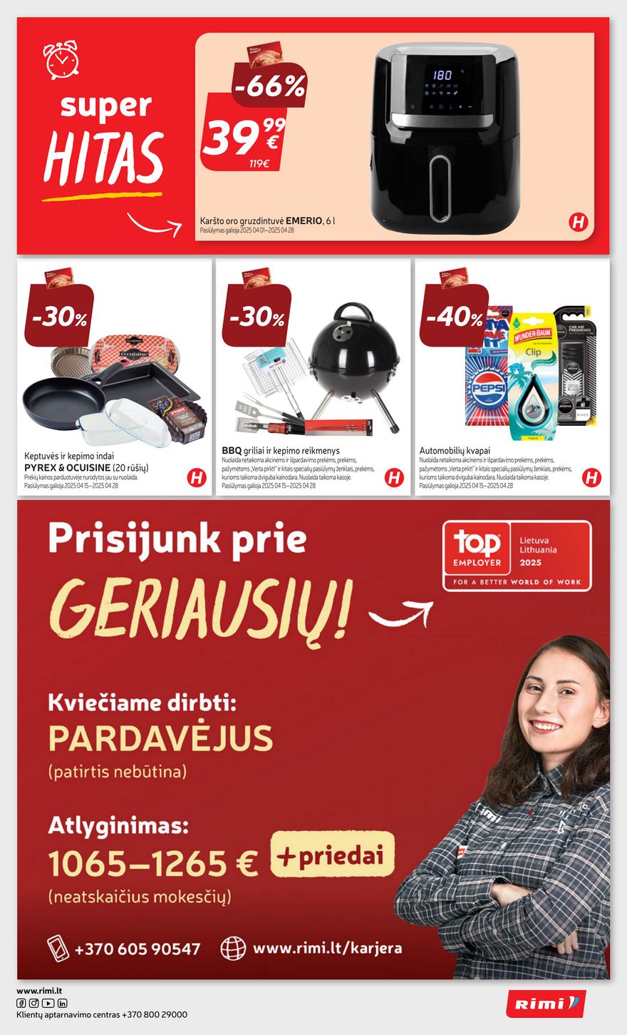 Rimi savaitinis leidinys 17 akcijos nuo 
  2025-04-22 iki 
  2025-04-28 | Leidinukas.lt puslapis 32