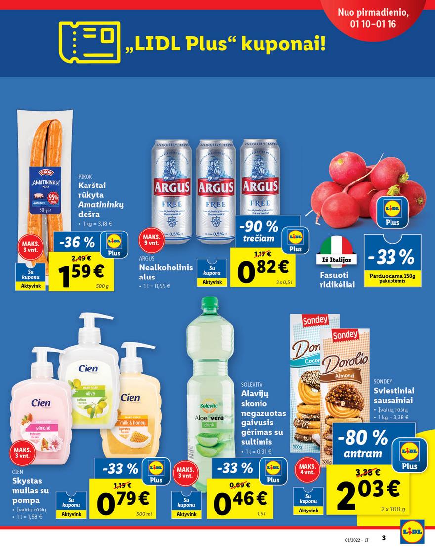 Lidl maisto prekių pasiūlymai akcijos nuo 
  2022-01-10 iki 
  2022-01-16 | Leidinukas.lt puslapis 3