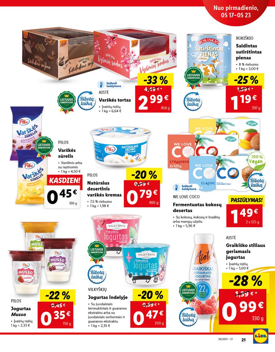 Lidl maisto prekių pasiūlymai akcijos nuo 
  2021-05-17 iki 
  2021-05-23 | Leidinukas.lt puslapis 21
