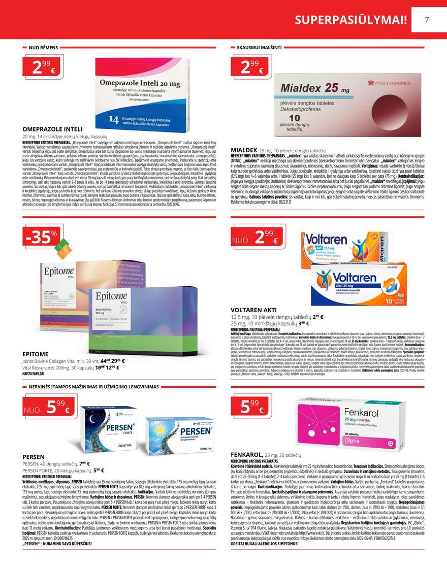 Gintarinės vaistinės leidinys akcijos nuo 
  2025-08-01 iki 
  2025-08-31 | Leidinukas.lt puslapis 7