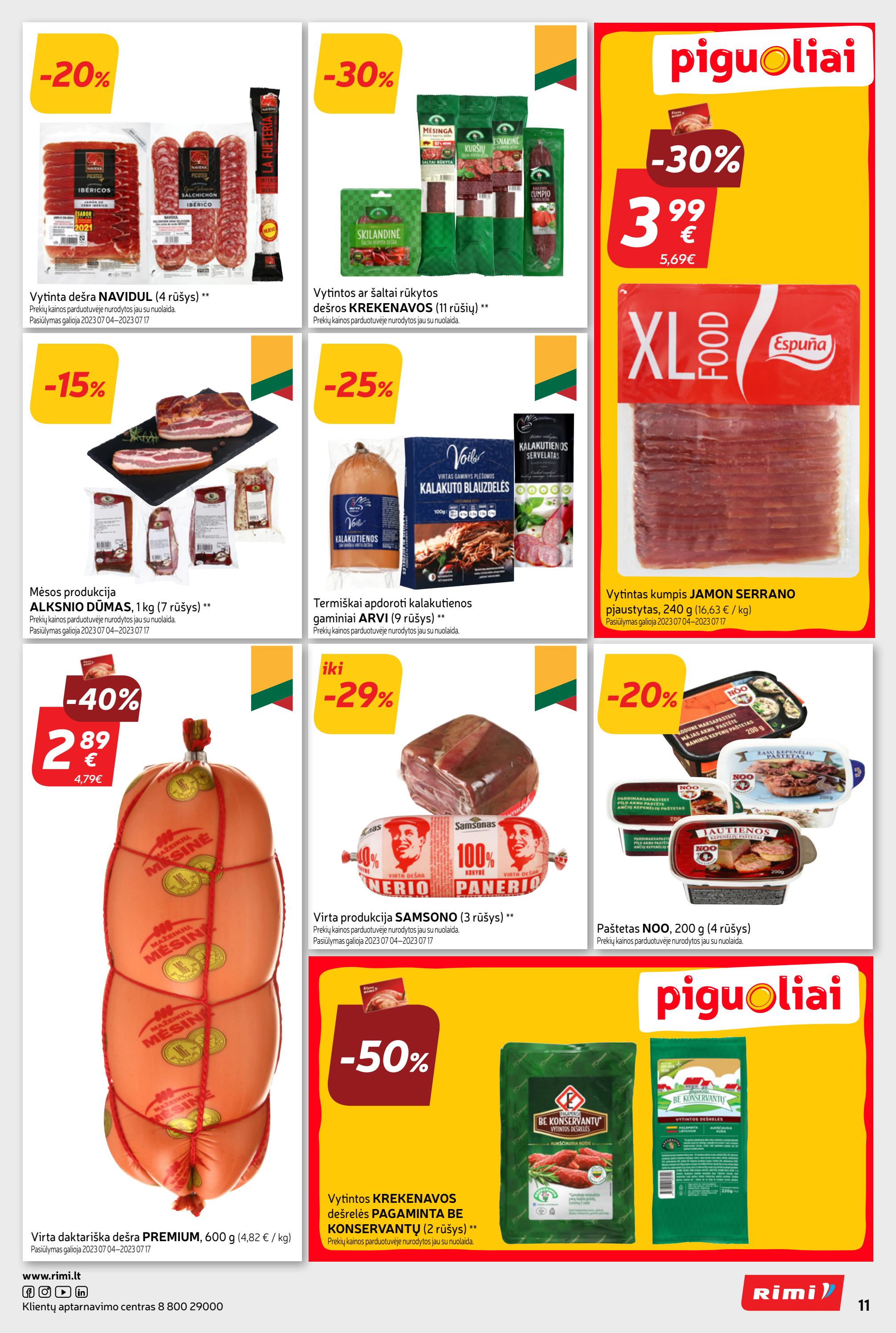Rimi savaitinis leidinys akcijos nuo 
  2023-07-04 iki 
  2023-07-10 | Leidinukas.lt puslapis 11