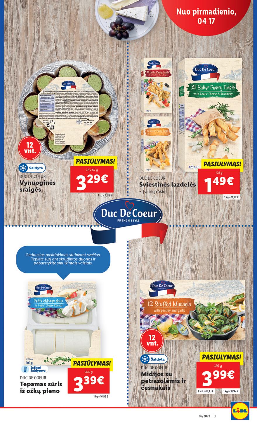Lidl pasiūlymai akcijos nuo 
  2023-04-17 iki 
  2023-04-23 | Leidinukas.lt puslapis 16