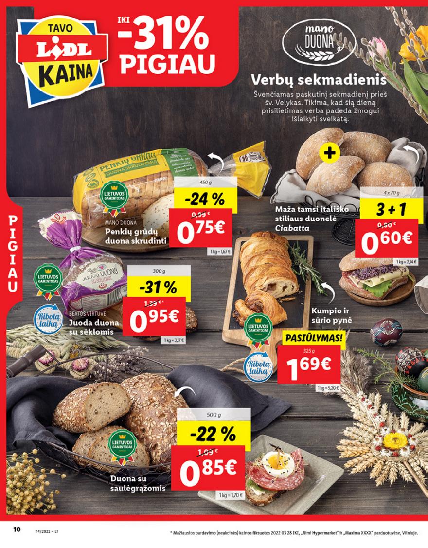 Lidl maisto prekių pasiūlymai akcijos nuo 
  2022-04-04 iki 
  2022-04-10 | Leidinukas.lt puslapis 10