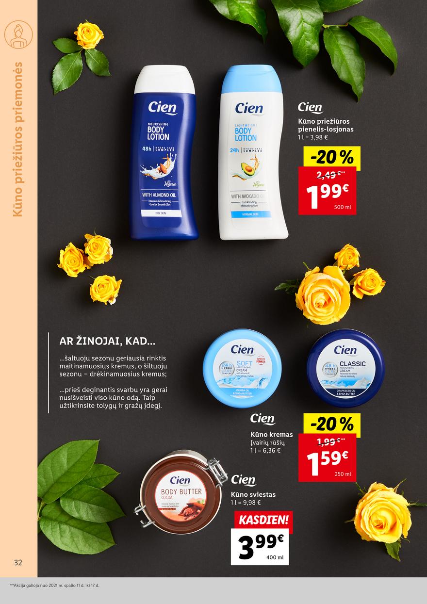 Lidl pasiūlymai akcijos nuo 
  2021-10-11 iki 
  2021-10-24 | Leidinukas.lt puslapis 32