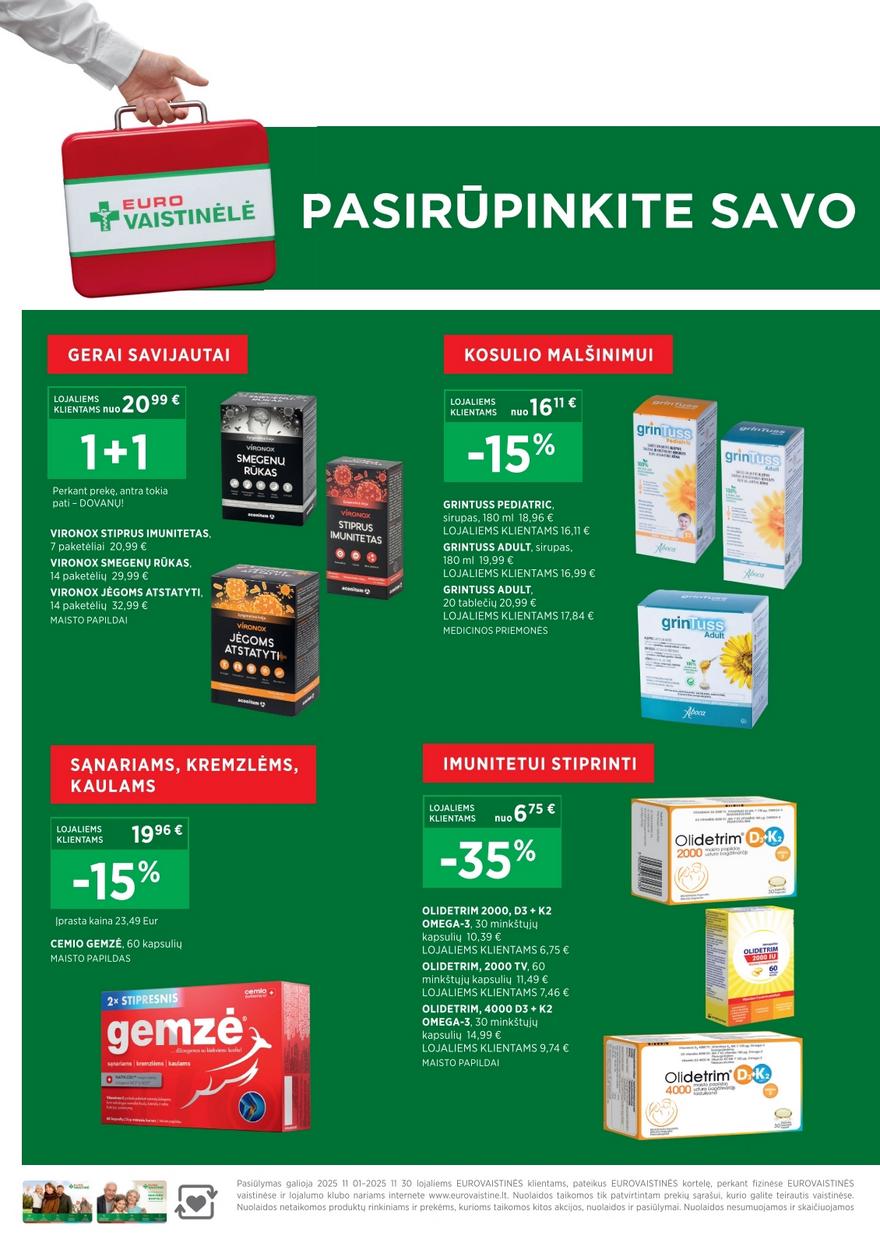 Euro vaistinė katalogas akcijos nuo 
  2025-11-01 iki 
  2025-11-30 | Leidinukas.lt puslapis 8