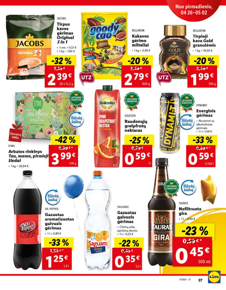 Lidl maisto prekių pasiūlymai akcijos nuo 
  2021-04-26 iki 
  2021-05-02 | Leidinukas.lt puslapis 27