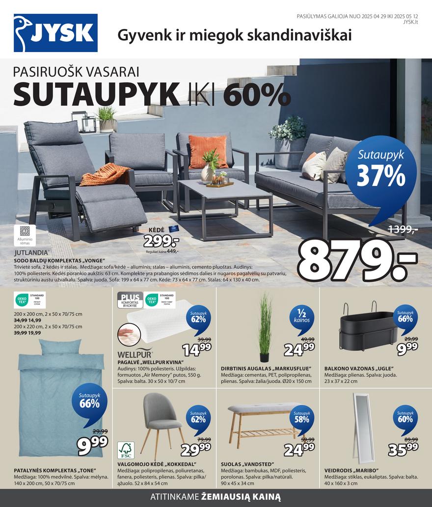 Jysk akcijų leidinys akcijos nuo 
  2025-04-29 iki 
  2025-05-12 | Leidinukas.lt puslapis 1