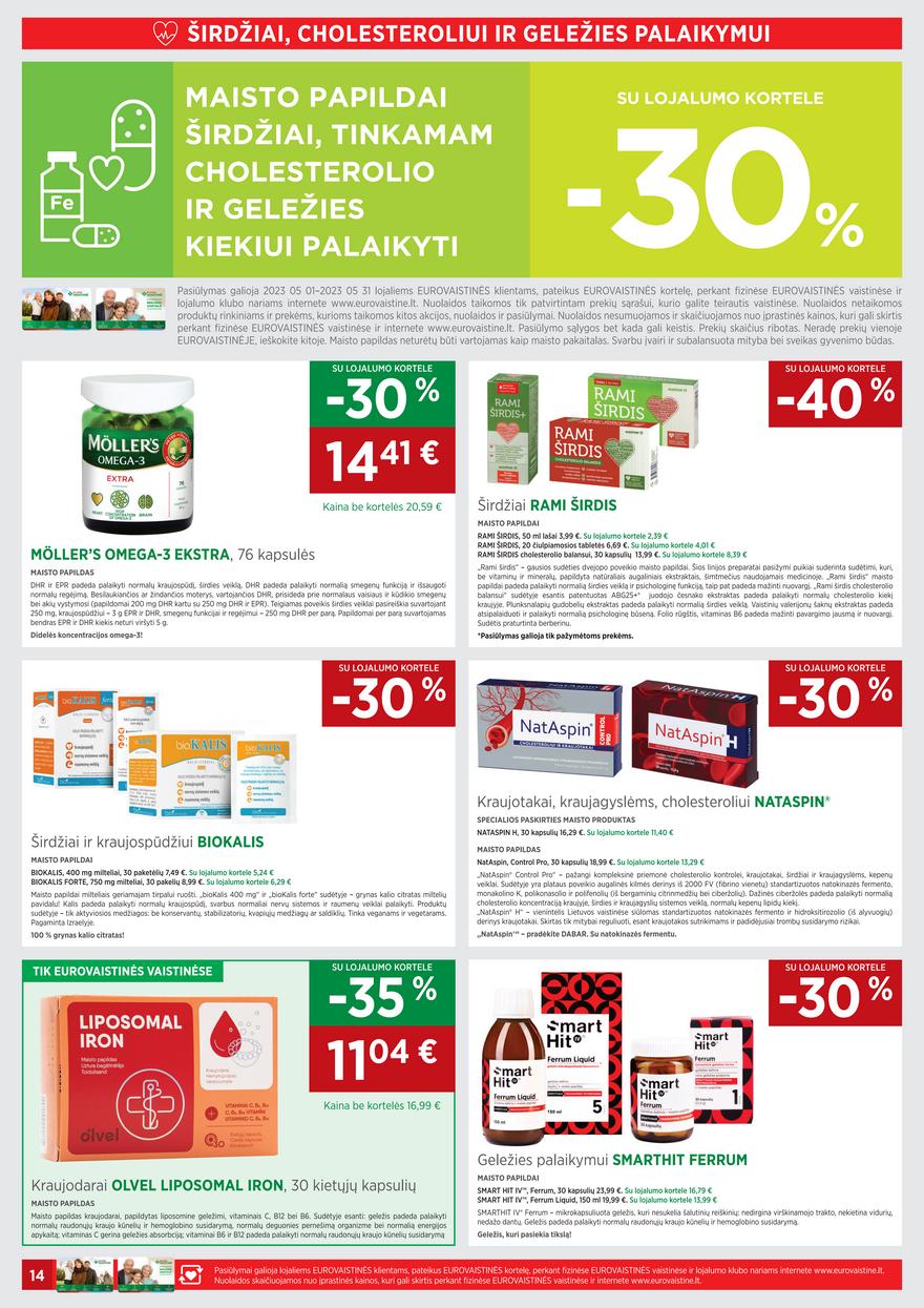 Euro vaistinė leidinys akcijos nuo 
  2023-05-01 iki 
  2023-05-31 | Leidinukas.lt puslapis 14