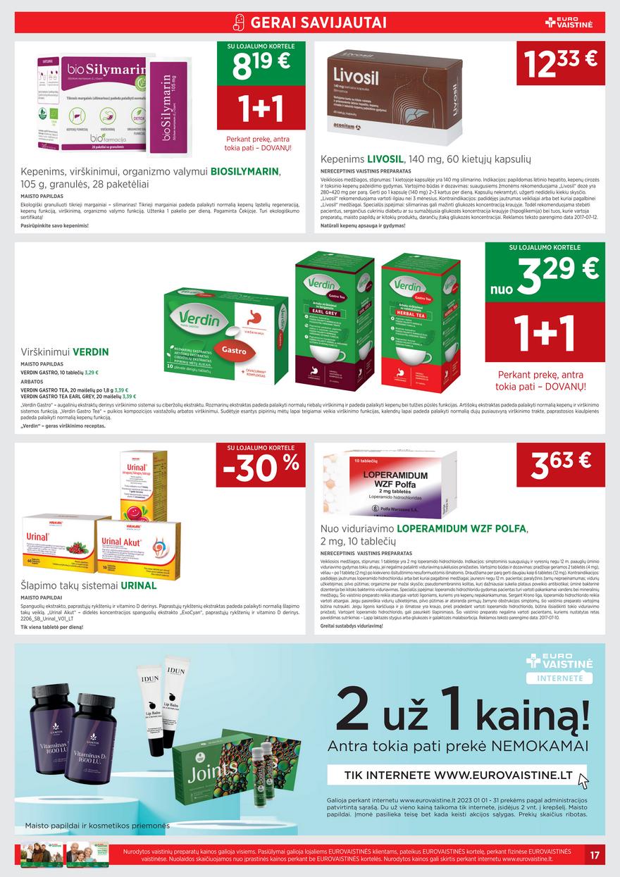 Euro vaistinė leidinys akcijos nuo 
  2023-01-01 iki 
  2023-01-30 | Leidinukas.lt puslapis 17