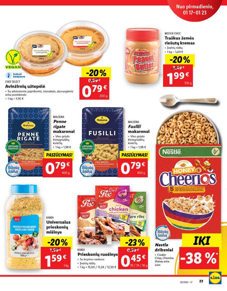 Lidl maisto prekių pasiūlymai akcijos nuo 
  2022-01-17 iki 
  2022-01-23 | Leidinukas.lt puslapis 23